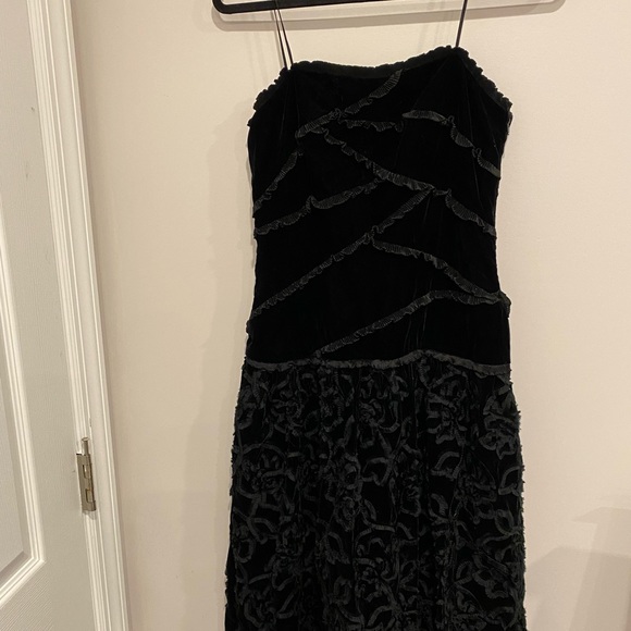 VTG 80s Crushed Velvet Black Sleeveless Party Dress NWT Deadstock - Picture 10 of 11